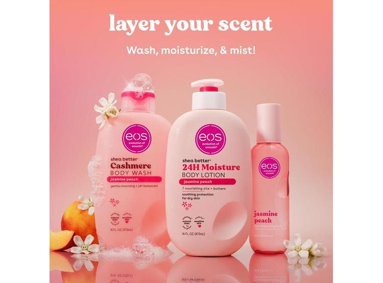 EOS SHEA BETTER LOCIÓN CORPORAL JASMINE PEACH, HIDRATACIÓN 24H, LIGERA, NO GRASA, VEGANA, CON KARITÉ NATURAL - 5