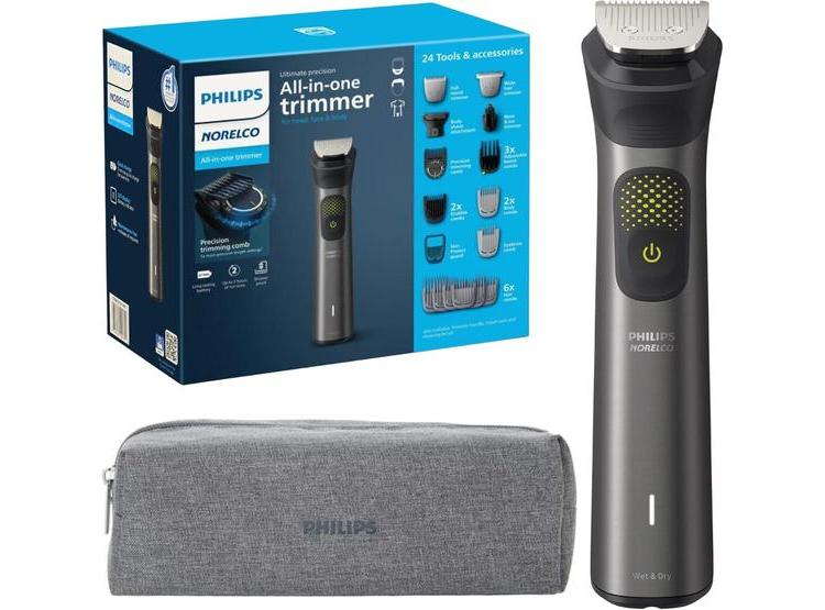 RECORTADORA PHILIPS MULTIGROOM SERIES 9000 24 EN 1, BARBA, CABELLO Y CUERPO, TECNOLOGÍA BEARDSENSE, IMPERMEABLE - 1