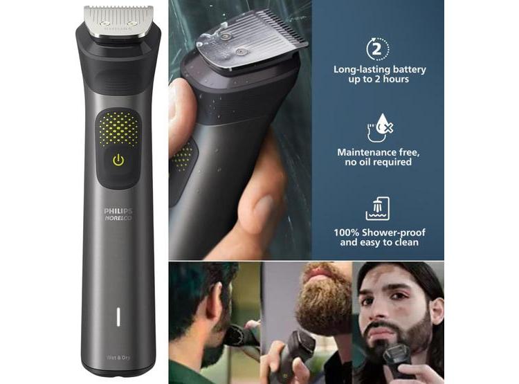 RECORTADORA PHILIPS MULTIGROOM SERIES 9000 24 EN 1, BARBA, CABELLO Y CUERPO, TECNOLOGÍA BEARDSENSE, IMPERMEABLE - 2