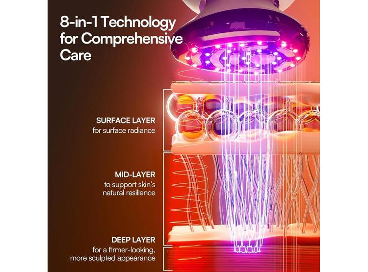 DISPOSITIVO FACIAL MICROCORRIENTE 8 EN 1 INIA SPHERA CON LUZ ROJA Y MODOS PERSONALIZADOS PARA CUIDADO EN CASA - 3