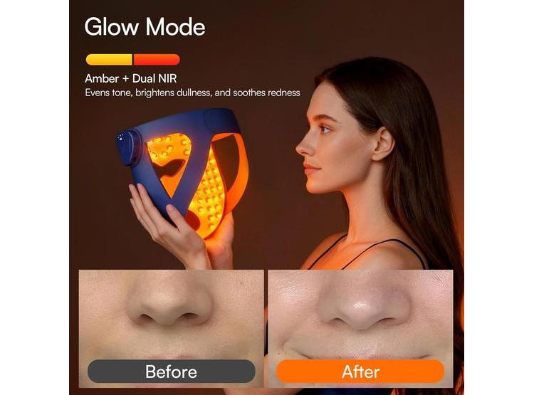 MÁSCARA DE TERAPIA DE LUZ LED INALÁMBRICA DE INIA, TECNOLOGÍA NIR DUAL CON 320 LED, 4 MODOS Y ALMOHADILLA PARA ENFRIAMIENTO - 5
