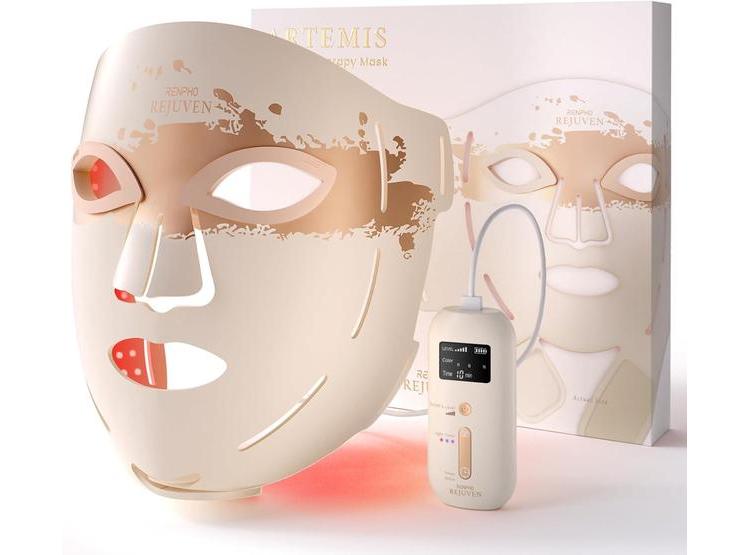 RENPHO MÁSCARA DE TERAPIA DE LUZ ROJA 4D PARA ROSTRO, CON 324 LEDS Y 3 MODOS DE LUZ, COBERTURA FACIAL COMPLETA - 1