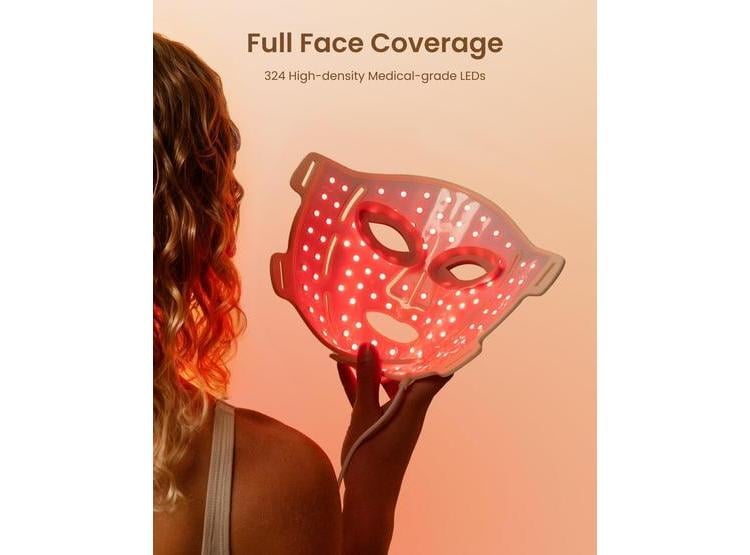 RENPHO MÁSCARA DE TERAPIA DE LUZ ROJA 4D PARA ROSTRO, CON 324 LEDS Y 3 MODOS DE LUZ, COBERTURA FACIAL COMPLETA - 2