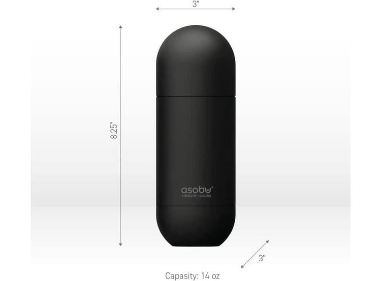 ASOBU ORB: BOTELLA DE AGUA DE VIAJE DE ACERO INOXIDABLE CON AISLAMIENTO, MANTIENE BEBIDAS CALIENTES, TAPA COMO TAZA - 4