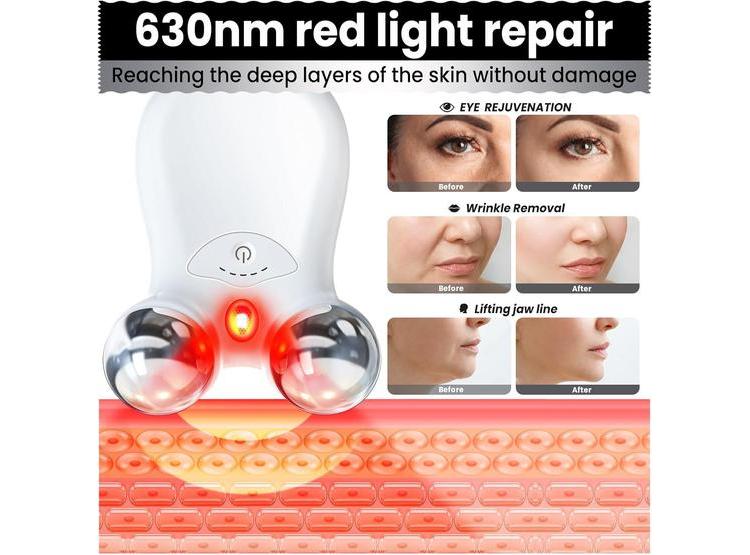 DISPOSITIVO FACIAL DE MICROCORRIENTE CON LUZ ROJA PARA LEVANTAR Y TENSAR LA PIEL, REDUCE ARRUGAS Y SIGNOS DE EDAD - 4