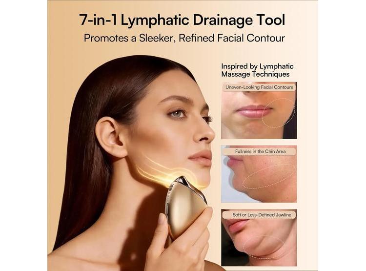 INIA TERAPIA DE LUZ 7 EN 1 PARA CARA Y CUELLO, MASAJEADOR FACIAL CON GUA SHA Y MODOS TÉRMICO Y CRYO - 2