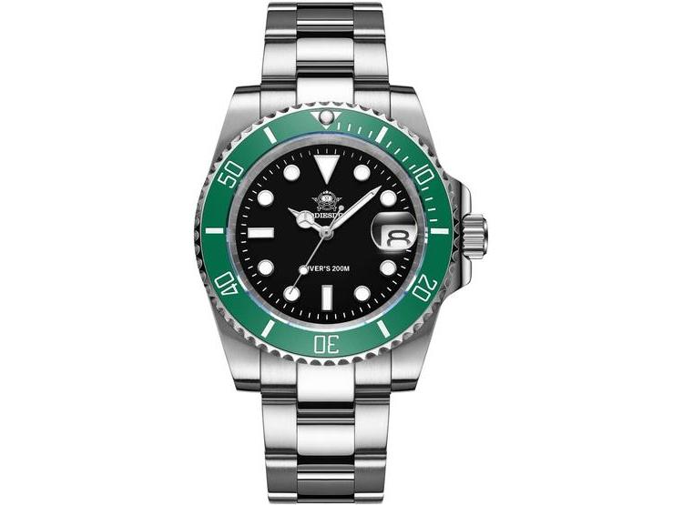 RELOJ DE BUCEO ADDIESDIVE, CUARZO, RESISTENTE AL AGUA, CORREA DE ACERO, ESFERA LUMINOSA MULTICOLOR PARA HOMBRES - 1