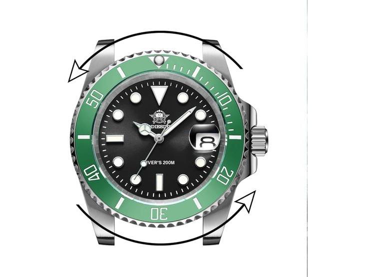 RELOJ DE BUCEO ADDIESDIVE, CUARZO, RESISTENTE AL AGUA, CORREA DE ACERO, ESFERA LUMINOSA MULTICOLOR PARA HOMBRES - 2