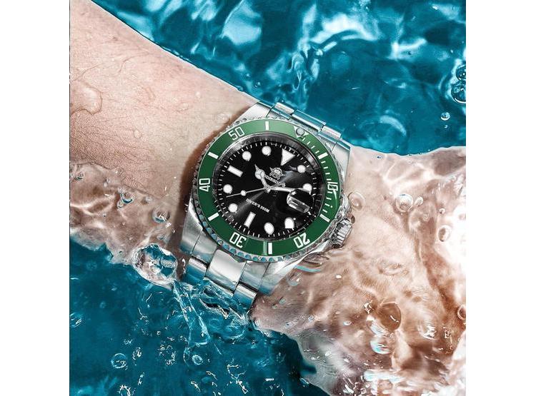 RELOJ DE BUCEO ADDIESDIVE, CUARZO, RESISTENTE AL AGUA, CORREA DE ACERO, ESFERA LUMINOSA MULTICOLOR PARA HOMBRES - 6