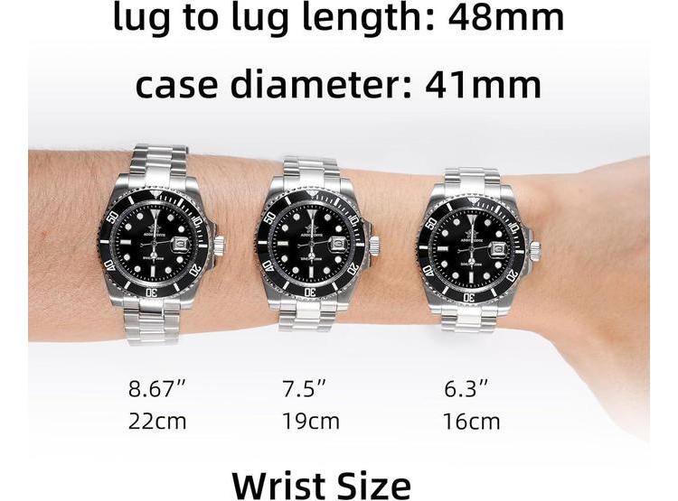 ADDIESDIVE RELOJ DE BUCEO DE CUARZO PARA HOMBRE, CORREA DE ACERO, RESISTENTE 200 M, ESFERA LUMINOSA MULTICOLOR - 6