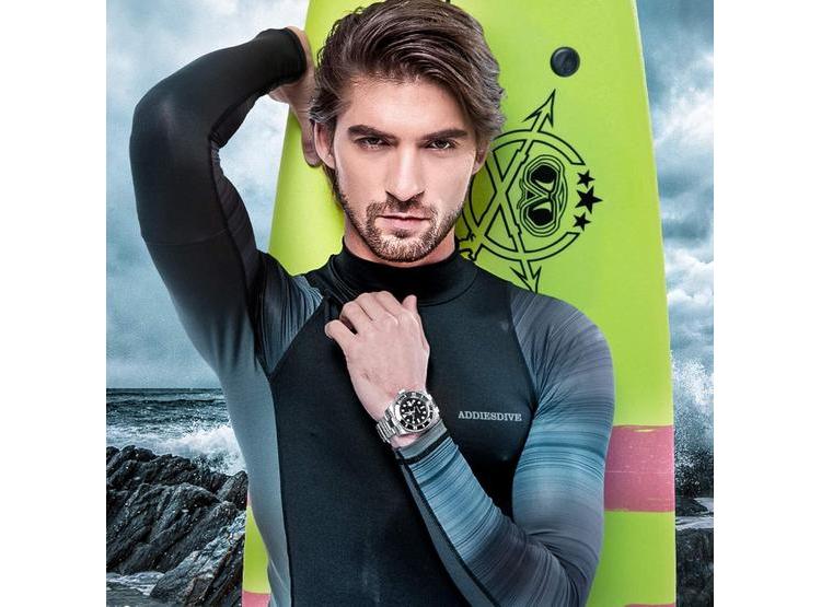 ADDIESDIVE RELOJ DE BUCEO DE CUARZO PARA HOMBRE, CORREA DE ACERO, RESISTENTE 200 M, ESFERA LUMINOSA MULTICOLOR - 7