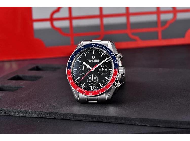 PAGANI DESIGN 1701 V3 - RELOJ CRONÓGRAFO DE CUARZO PARA HOMBRE CON ACERO Y CRISTAL DE ZAFIRO, RESISTENTE AL AGUA - 4