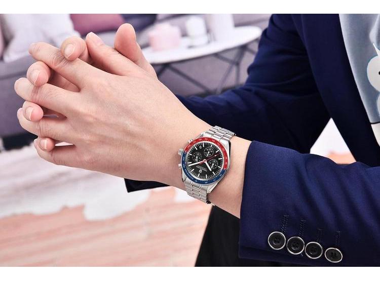 PAGANI DESIGN 1701 V3 - RELOJ CRONÓGRAFO DE CUARZO PARA HOMBRE CON ACERO Y CRISTAL DE ZAFIRO, RESISTENTE AL AGUA - 5