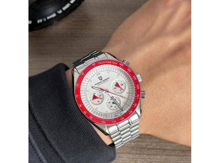 PAGANI DESIGN 1701 V3 - RELOJ CRONÓGRAFO DE CUARZO PARA HOMBRE, ACERO, CRISTAL ZAFIRO, RESISTENTE AL AGUA - 3