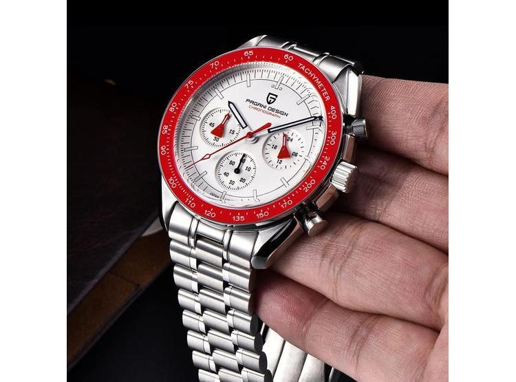 PAGANI DESIGN 1701 V3 - RELOJ CRONÓGRAFO DE CUARZO PARA HOMBRE, ACERO, CRISTAL ZAFIRO, RESISTENTE AL AGUA - 4