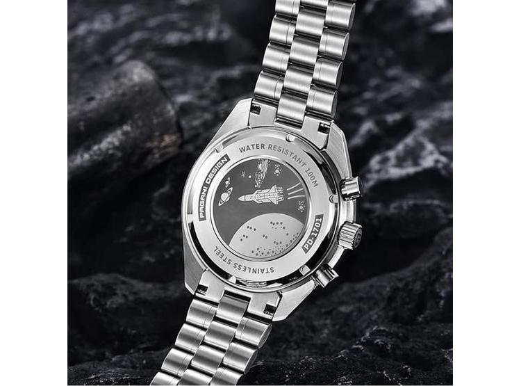 PAGANI DESIGN 1701 V3 - RELOJ CRONÓGRAFO DE CUARZO PARA HOMBRE, ESFERA ESPEJO, MOVIMIENTO VK63, ACERO Y ZAFIRO - 4