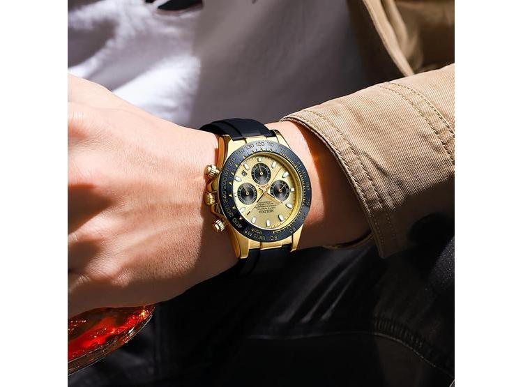 MASTOP PAGANI DESIGN DAYTONA - RELOJ DE PULSERA CON DISEÑO DE PANDA, CRONÓGRAFO Y CORREA DE SILICONA IMPERMEABLE - 5