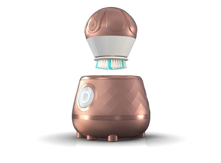 CEPILLO FACIAL TAO CLEAN ONA DIAMOND CON ESTACIÓN DE LIMPIEZA, DISEÑO ERGONÓMICO, DOBLE VELOCIDAD, COLOR ORO ROSA - 1
