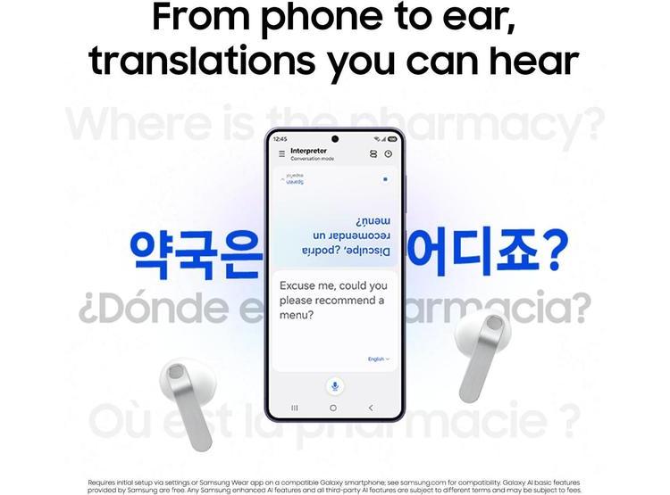 SAMSUNG GALAXY BUDS 4 2026 AI TRUE WIRELESS, NOISE CANCELLING, HI-RES AUDIO, LIVE TRANSLATION, WHITE, 2 YR WARRANTY - 9