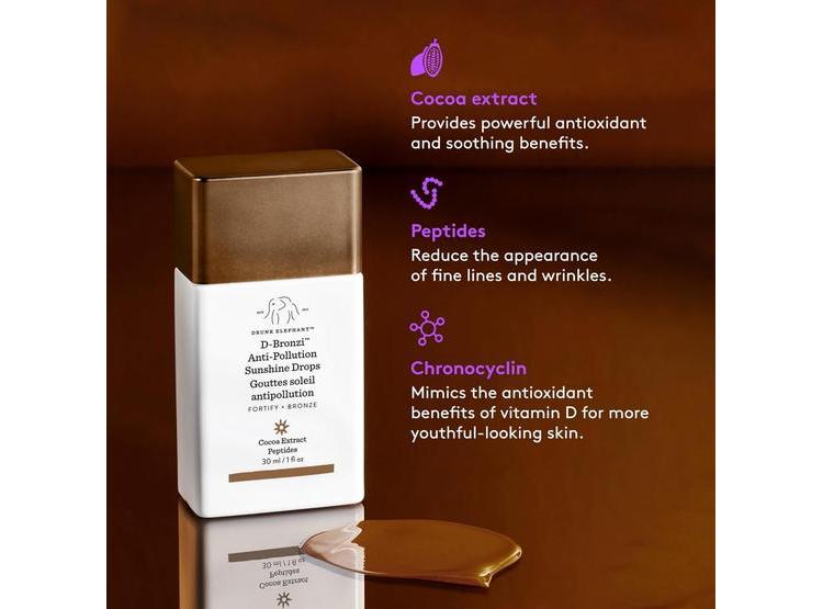 DRUNK ELEPHANT D-BRONZI: SUERO BRONCEADOR FACIAL SEGURO 30ML - 4