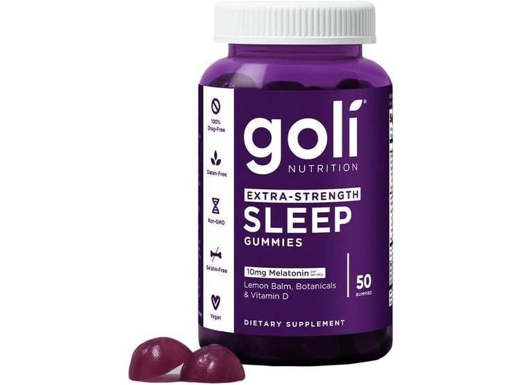 SUPLEMENTO VEGANO GOLI PARA DORMIR, GUMMY MELATONINA EXTRA FUERTE 10MG - SIN GLUTEN, 50 UNIDADES - 1