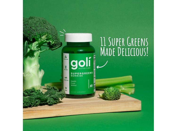 GOMITAS GOLI SUPERGREENS CON PROBIÓTICOS, VITAMINAS A, B6, B12, VEGANAS, SIN GLUTEN, CON EXTRACTO DE ALCACHOFA Y ESPIRULINA - 2
