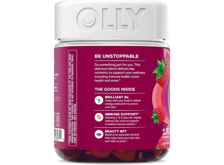 OLLY MULTIVITAMINAS MUJER GUMMY, VITAMINAS A, D, C, E, BIOTINA, ÁCIDO FÓLICO, SABOR BERRY, DURACIÓN 65 DÍAS - 2