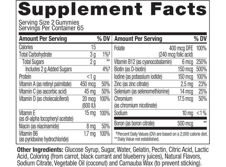 OLLY MULTIVITAMINAS MUJER GUMMY, VITAMINAS A, D, C, E, BIOTINA, ÁCIDO FÓLICO, SABOR BERRY, DURACIÓN 65 DÍAS - 8