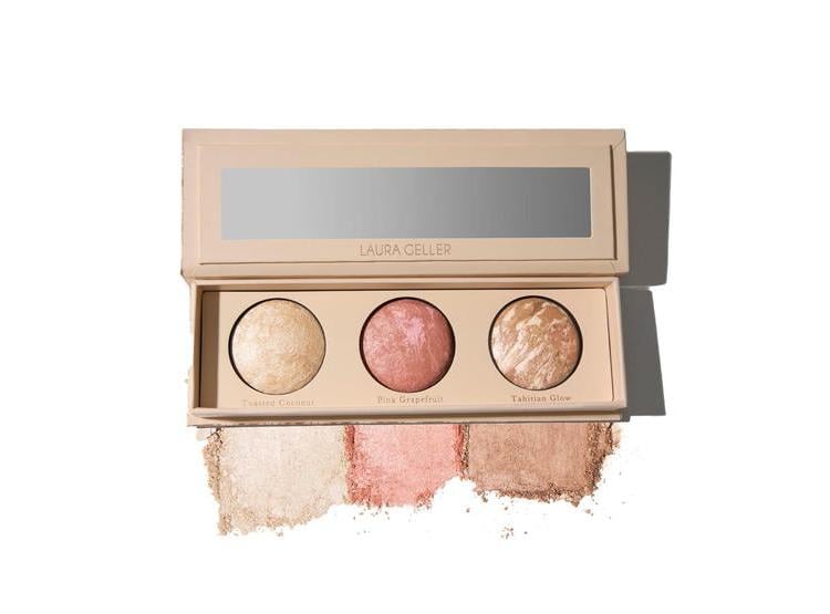 PALETA DE MAQUILLAJE LAURA GELLER LIFT-N-GLOW TRIO - ILUMINADOR, RUBOR, BRONCEADOR PARA TODOS LOS TONOS DE PIEL - 1