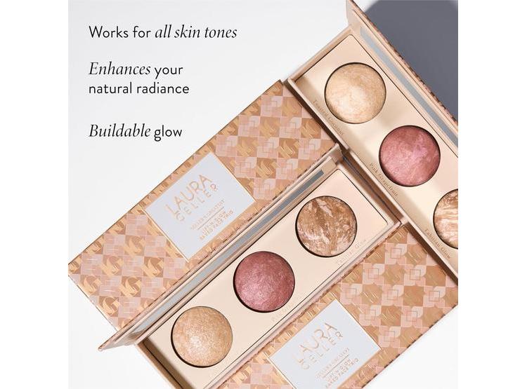 PALETA DE MAQUILLAJE LAURA GELLER LIFT-N-GLOW TRIO - ILUMINADOR, RUBOR, BRONCEADOR PARA TODOS LOS TONOS DE PIEL - 2