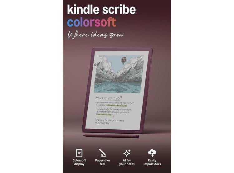 AMAZON KINDLE SCRIBE COLORSOFT DE 64GB CON PANTALLA A COLOR SIMILAR A PAPEL Y LUZ FRONTAL. INCLUYE LÁPIZ PREMIUM - 1