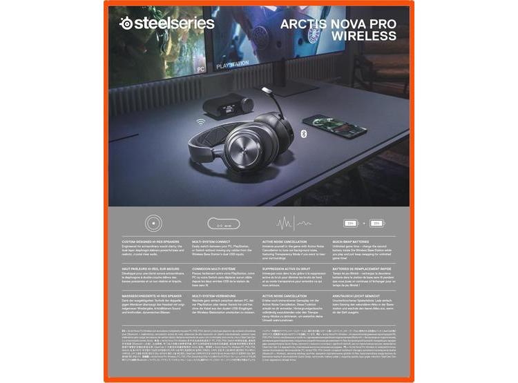 STEELSERIES ARCTIS NOVA PRO WIRELESS, AURICULARES GAMING ALTA FIDELIDAD, CANCELACIÓN DE RUIDO, CLEARCAST GEN 2 MIC - 10