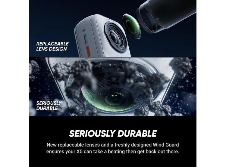 INSTA360 X5 SATIN WHITE: CÁMARA DE ACCIÓN 8K 360°, RESISTENTE AL AGUA, LENTES INTERCAMBIABLES, ESTABILIZACIÓN - 6