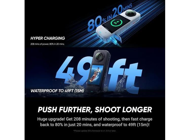 INSTA360 X5 SATIN WHITE: CÁMARA DE ACCIÓN 8K 360°, RESISTENTE AL AGUA, LENTES INTERCAMBIABLES, ESTABILIZACIÓN - 7