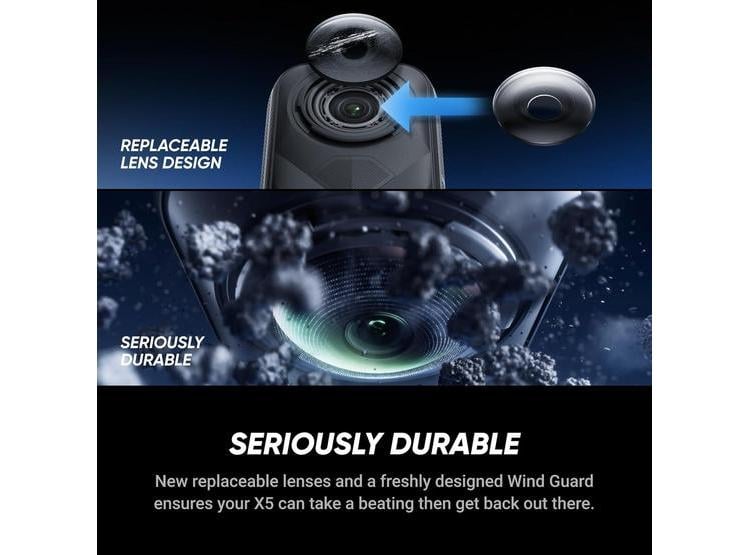 INSTA360 X5 - CÁMARA DE ACCIÓN 8K 360° IMPERMEABLE, LENTES REEMPLAZABLES, STICK INVISIBLE, ESTABILIZACIÓN AVANZADA - 7