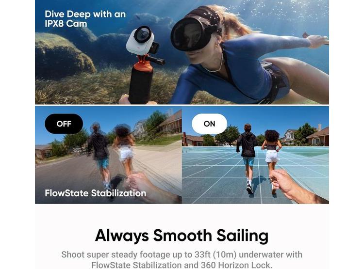 INSTA360 GO ULTRA - CÁMARA PORTÁTIL DE VLOGS 4K, MANOS LIBRES, SENSOR AVANZADO Y GRAN DURACIÓN DE BATERÍA PARA DEPORTES - 7