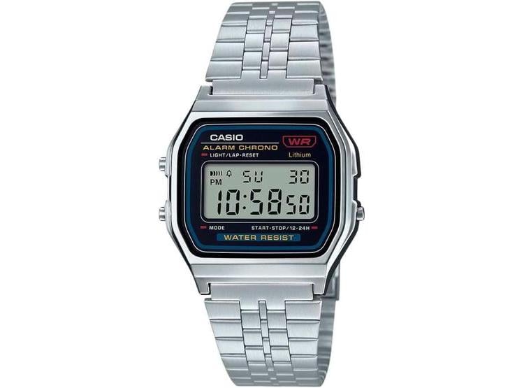 RELOJ CASIO DIGITAL CLÁSICO A159W-N1DF, BRAZALETE METÁLICO, CIERRE PLEGABLE, ESTILO ATEMPORAL PARA USO DIARIO - 1