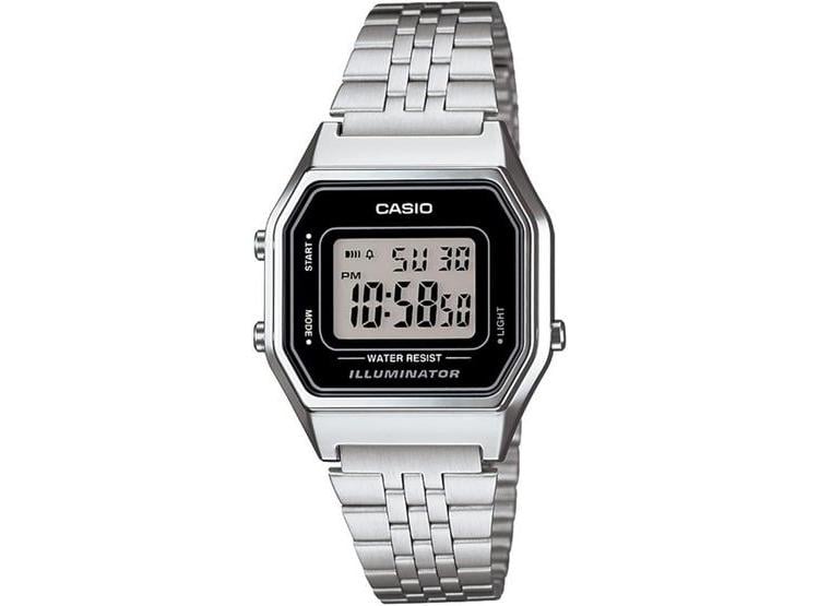 RELOJ DIGITAL RETRO CASIO PARA MUJER PLATEADO MODELO LA-680WA-1DF, ELEGANCIA Y FUNCIONALIDAD - 1