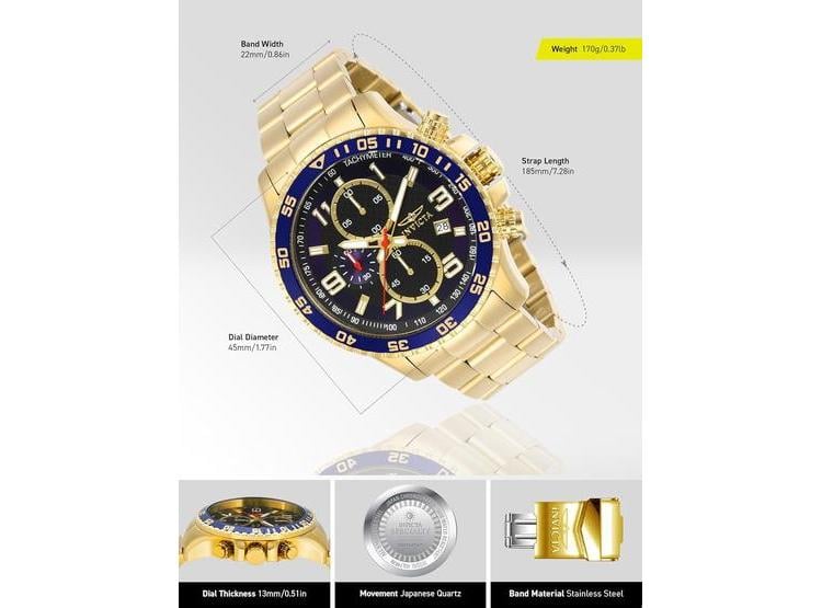 RELOJ INVICTA SPECIALTY PARA HOMBRES, ESTILO MODERNO CON CRONÓGRAFO Y DIAL TEXTURIZADO, EN ACERO INOXIDABLE - 2