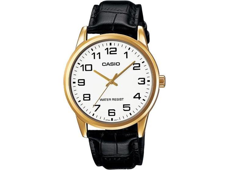 RELOJ CASIO PARA HOMBRE MTPV001GL-7B CON CORREA DE CUERO NEGRO Y MECANISMO DE CUARZO, ELEGANTE Y MODERNO - 1