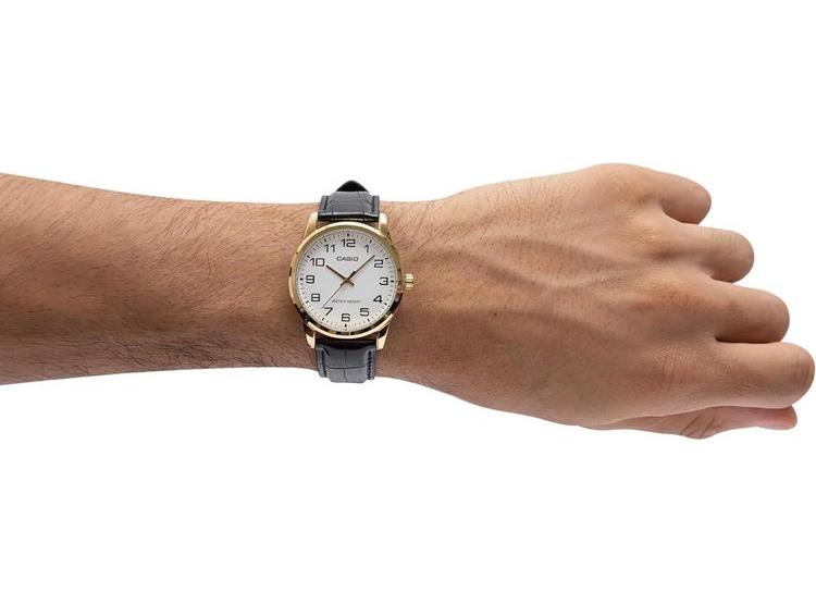 RELOJ CASIO PARA HOMBRE MTPV001GL-7B CON CORREA DE CUERO NEGRO Y MECANISMO DE CUARZO, ELEGANTE Y MODERNO - 3