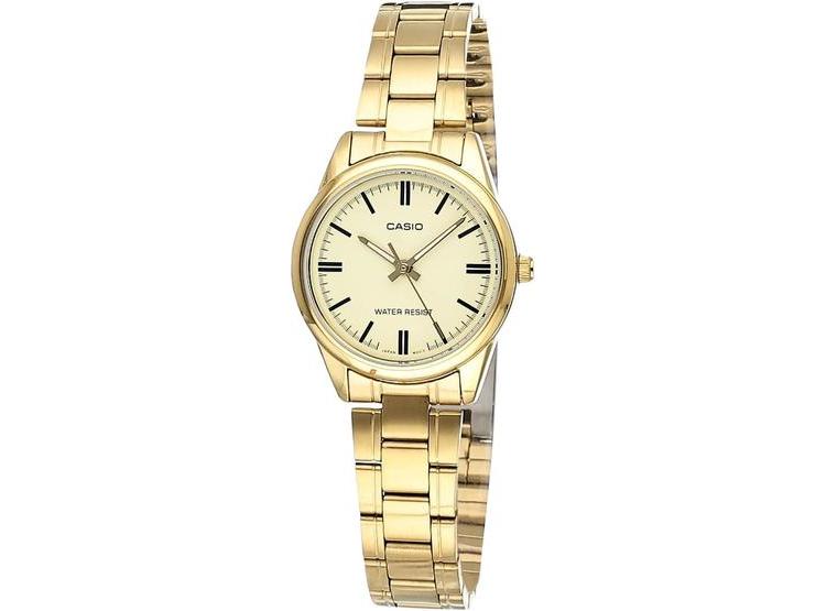 RELOJ ANALÓGICO CASIO PARA MUJER DORADO CON CORREA DE ACERO INOXIDABLE MODELO LTP-V005G-9A - 1