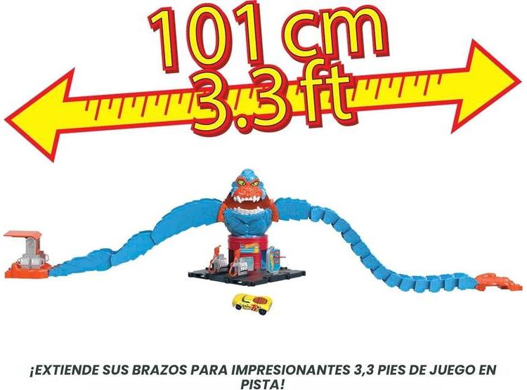 HOT WHEELS CITY WRECK Y RIDE GORILLA ATTACK, SET TEMÁTICO ESTACIÓN DE GASOLINA, INCLUYE AUTO, CONECTA A OTROS SETS - 2