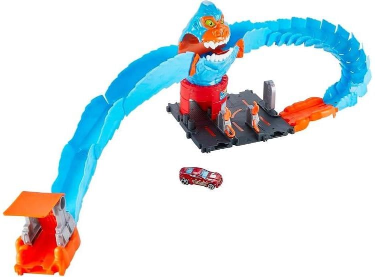 HOT WHEELS CITY WRECK Y RIDE GORILLA ATTACK, SET TEMÁTICO ESTACIÓN DE GASOLINA, INCLUYE AUTO, CONECTA A OTROS SETS - 3