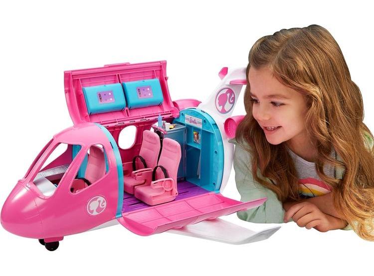 BARBIE DREAMPLANE CON ASIENTOS RECLINABLES Y MÁS DE 15 ACCESORIOS INCLUYENDO UN CACHORRO Y CARRITO DE SNACKS - 1