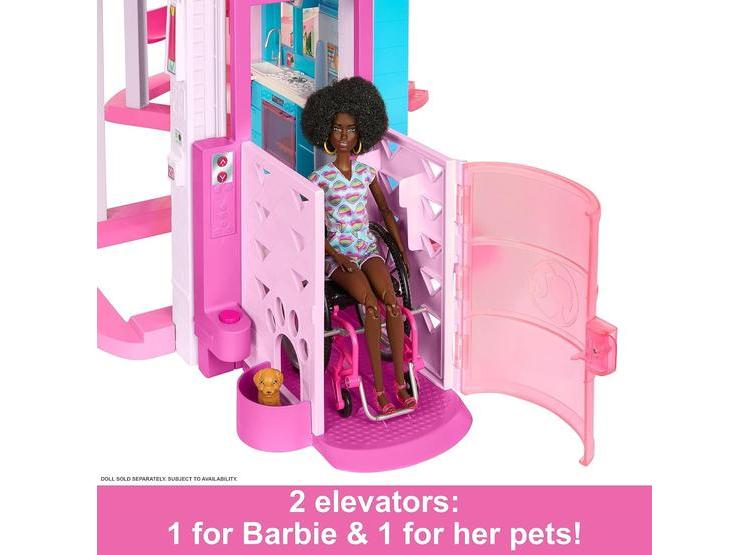 CASA DE MUÑECAS BARBIE DREAMHOUSE CON 75+ ACCESORIOS, TOBOGÁN DE ESPIRAL Y ASCENSOR PARA MASCOTAS - 4