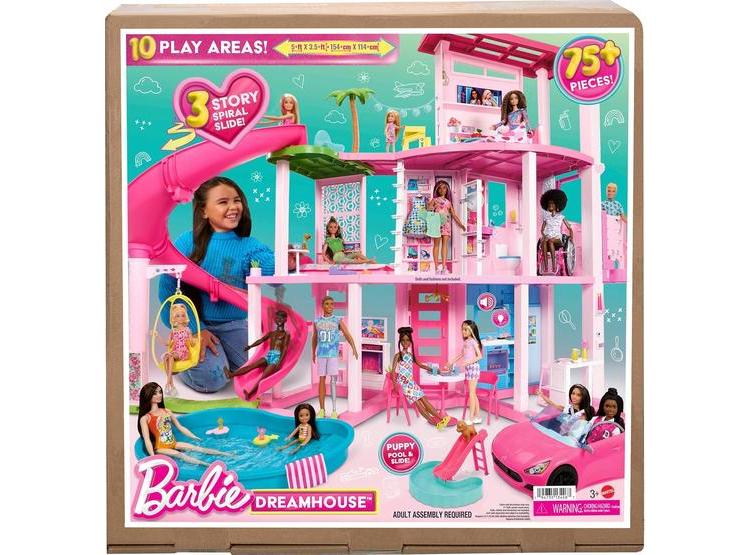 CASA DE MUÑECAS BARBIE DREAMHOUSE CON 75+ ACCESORIOS, TOBOGÁN DE ESPIRAL Y ASCENSOR PARA MASCOTAS - 5