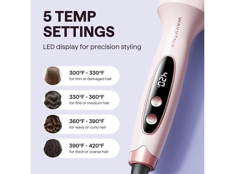 CEPILLO TÉRMICO WAVYTALK IÓNICO PARA CABELLO CON CERÁMICA DE TURMALINA Y AJUSTES DE TEMPERATURA - 4
