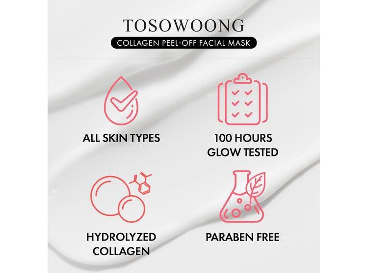 MASCARILLA FACIAL TOSOWOONG CON COLÁGENO HIDROLIZADO PARA ELASTICIDAD, HIDRATACIÓN Y BRILLO COREANO 50ML - 5