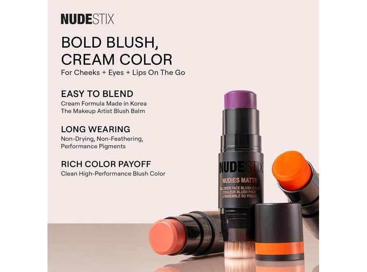 RUBOR EN BARRA NUDESTIX NUDIES 3 EN 1 PARA MEJILLAS, OJOS Y LABIOS NAUGHTY N' SPICE ACABADO MATE - 4